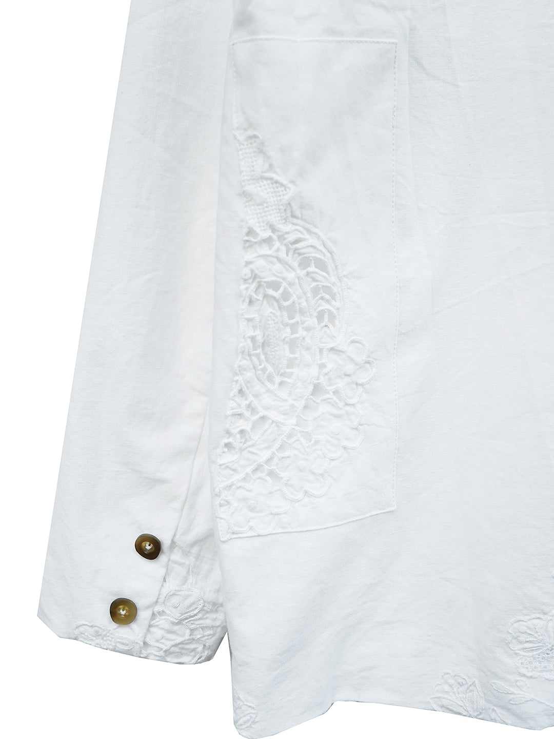 Unlogical Poem Poem Embroidery White Cotton Oversized Blazer