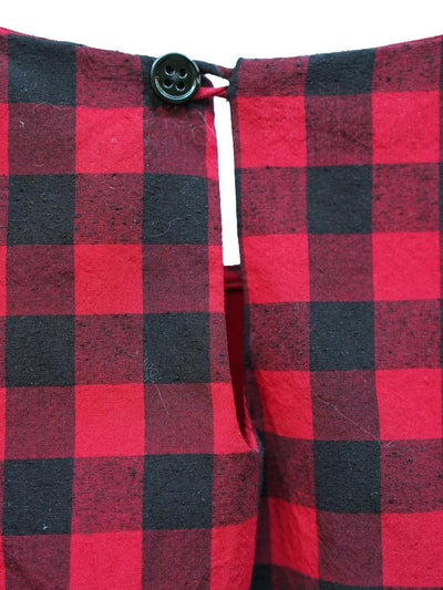 Unlogical Poem Handmade Yoyo Flower Bow Short Gingham Bud Dress