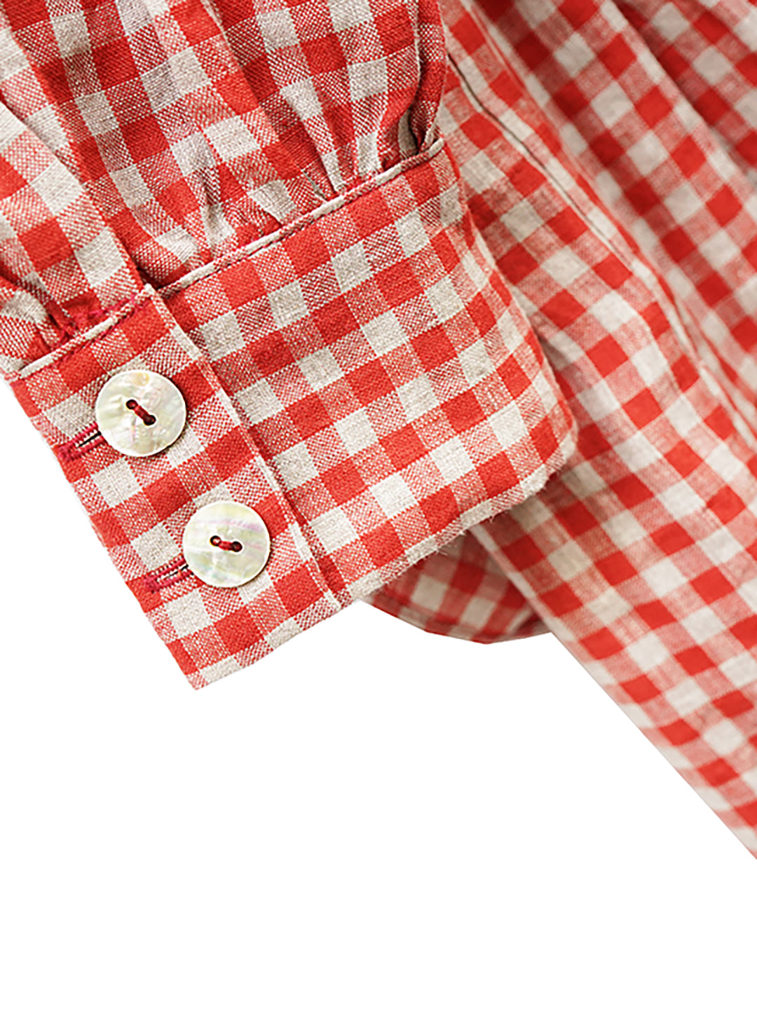 Unlogical Poem Bow and Heart Patchwork Embroidery Gingham Linen Long Coat