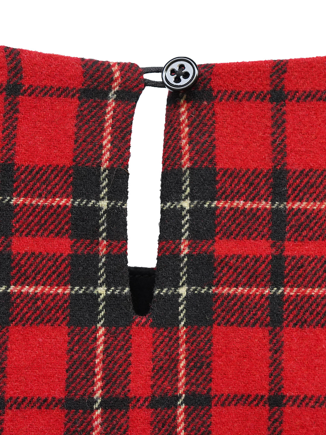 Unlogical Poem Victorian-style Paper-cut Pattern Hollow Embroidery Tartan Woolen Dress