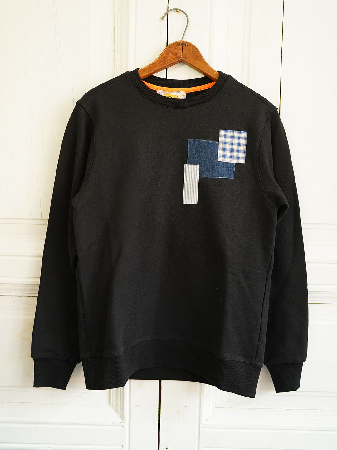 Unlogical Poem Vintage Style Print Patchwork Sweater