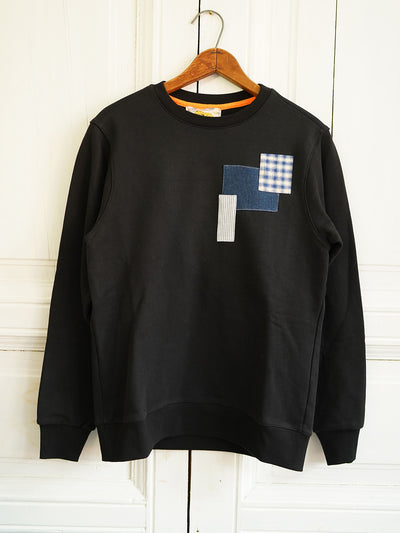 Unlogical Poem Vintage Style Print Patchwork Sweater