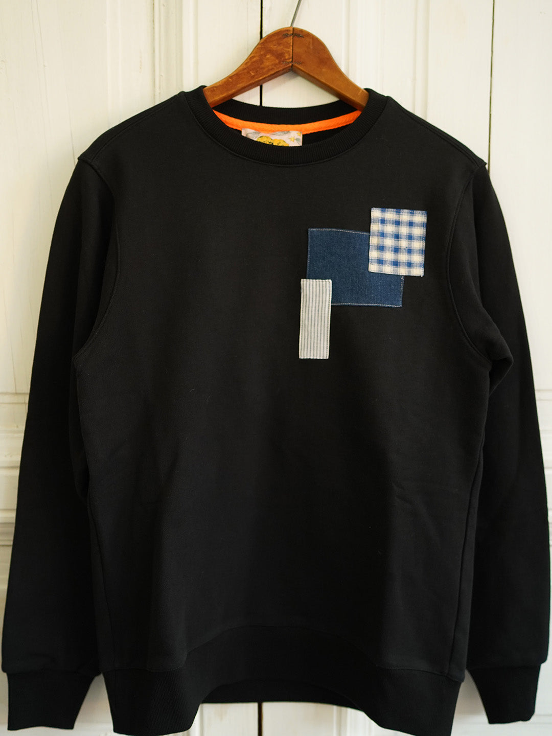 Unlogical Poem Vintage Style Print Patchwork Sweater