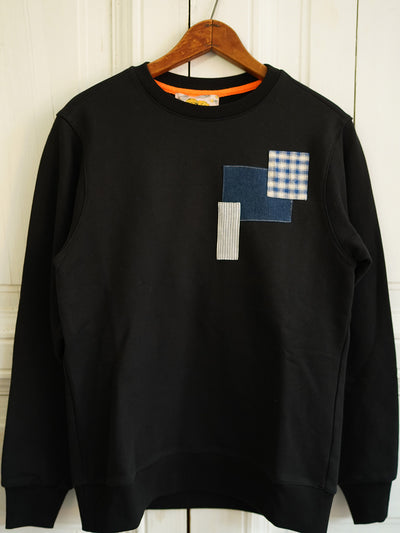 Unlogical Poem Vintage Style Print Patchwork Sweater
