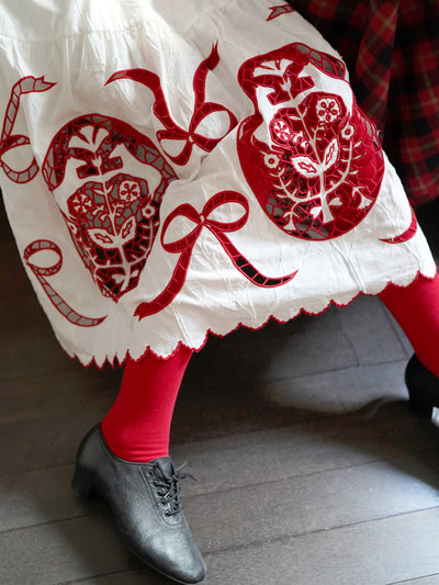 Unlogical Poem Victorian-style Paper-cut Pattern Hollow Embroidery Cotton Dress