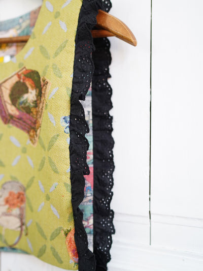 Unlogical Poem Cottage Style Yarn-dyed Patchwork Lace Smock