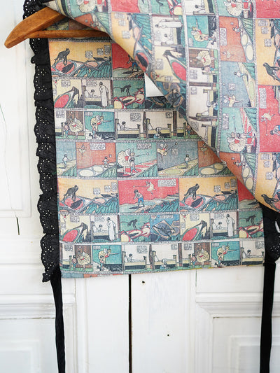 Unlogical Poem Cottage Style Yarn-dyed Patchwork Lace Smock