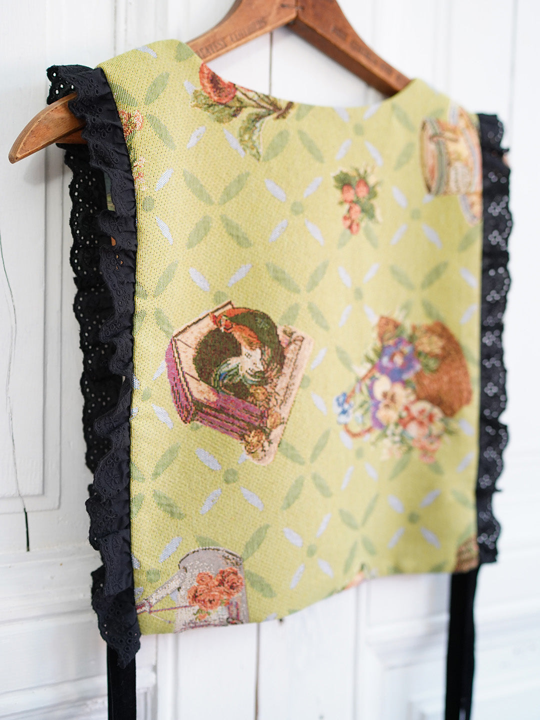 Unlogical Poem Cottage Style Yarn-dyed Patchwork Lace Smock