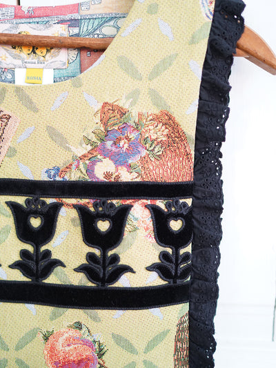 Unlogical Poem Cottage Style Yarn-dyed Patchwork Flower Lace Smock