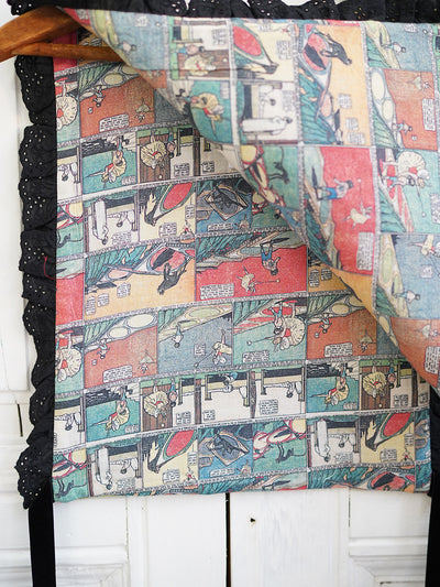Unlogical Poem Cottage Style Yarn-dyed Patchwork Flower Lace Smock