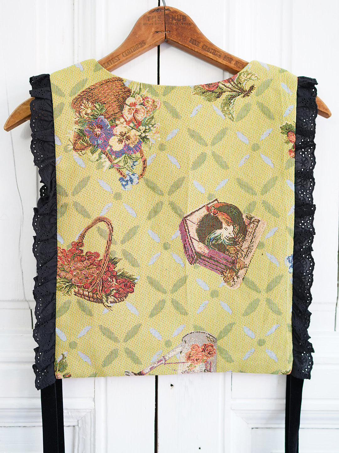 Unlogical Poem Cottage Style Yarn-dyed Patchwork Flower Lace Smock