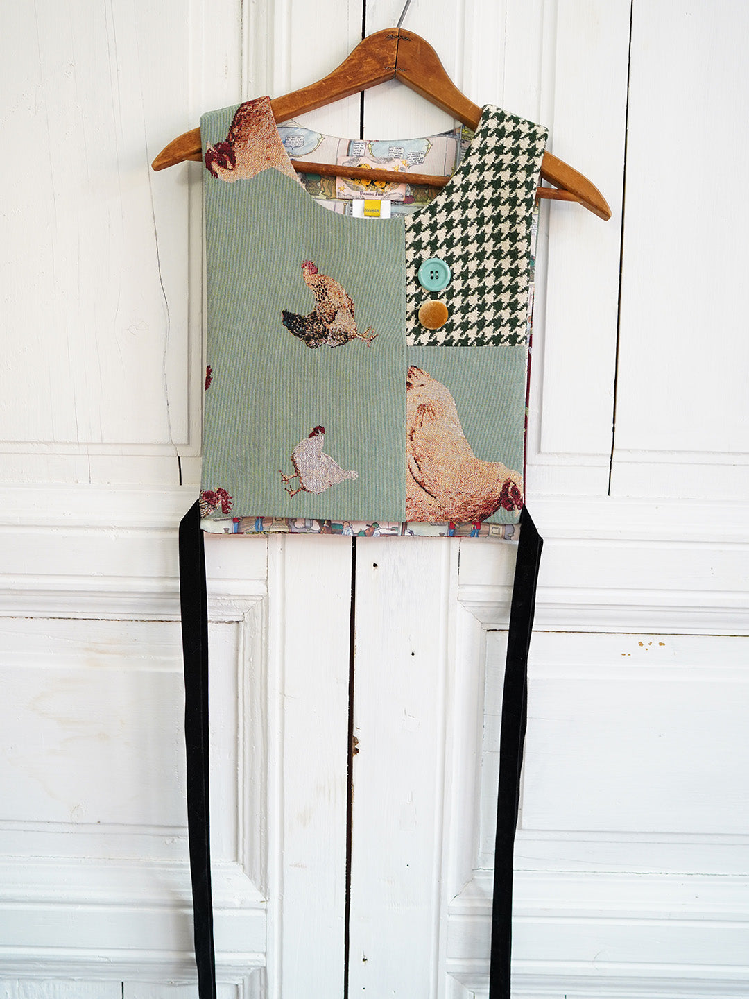 Unlogical Poem Cottage Style Hen Yarn-dyed Patchwork Smock