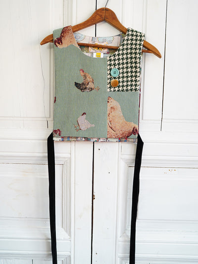 Unlogical Poem Cottage Style Hen Yarn-dyed Patchwork Smock