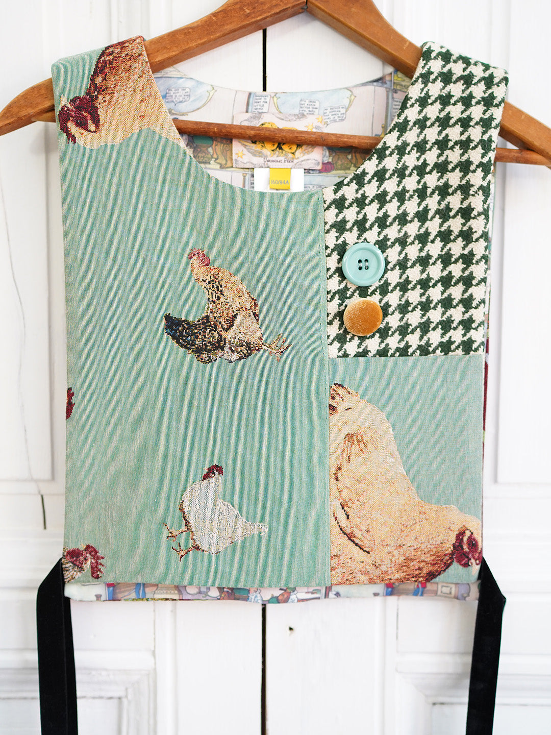 Unlogical Poem Cottage Style Hen Yarn-dyed Patchwork Smock