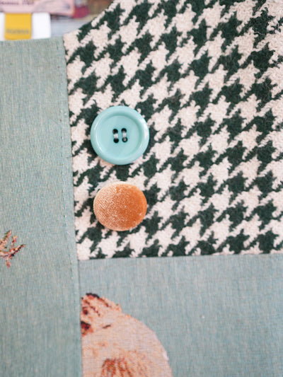 Unlogical Poem Cottage Style Hen Yarn-dyed Patchwork Smock