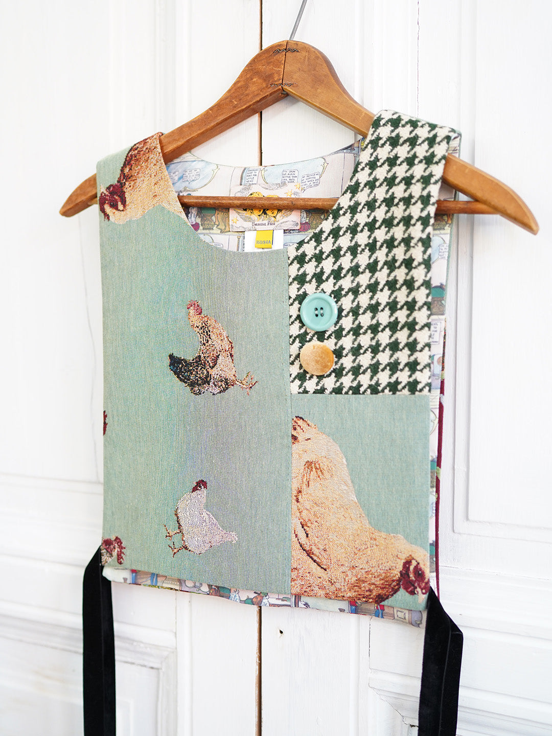 Unlogical Poem Cottage Style Hen Yarn-dyed Patchwork Smock