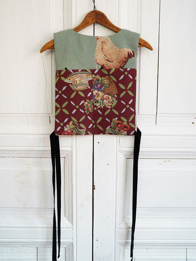 Unlogical Poem Cottage Style Hen Yarn-dyed Patchwork Smock