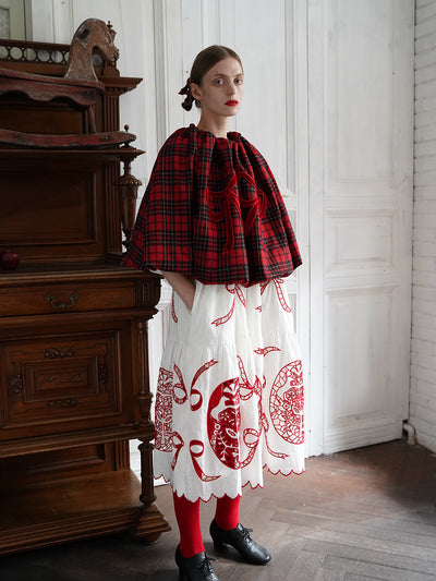 Unlogical Poem Victorian-style Tartan Woolen Top/Skirt