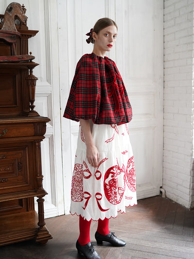 Unlogical Poem Victorian-style Tartan Woolen Top/Skirt