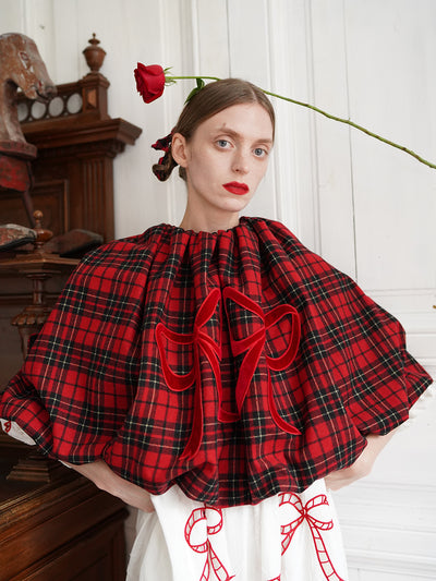 Unlogical Poem Victorian-style Tartan Woolen Top/Skirt