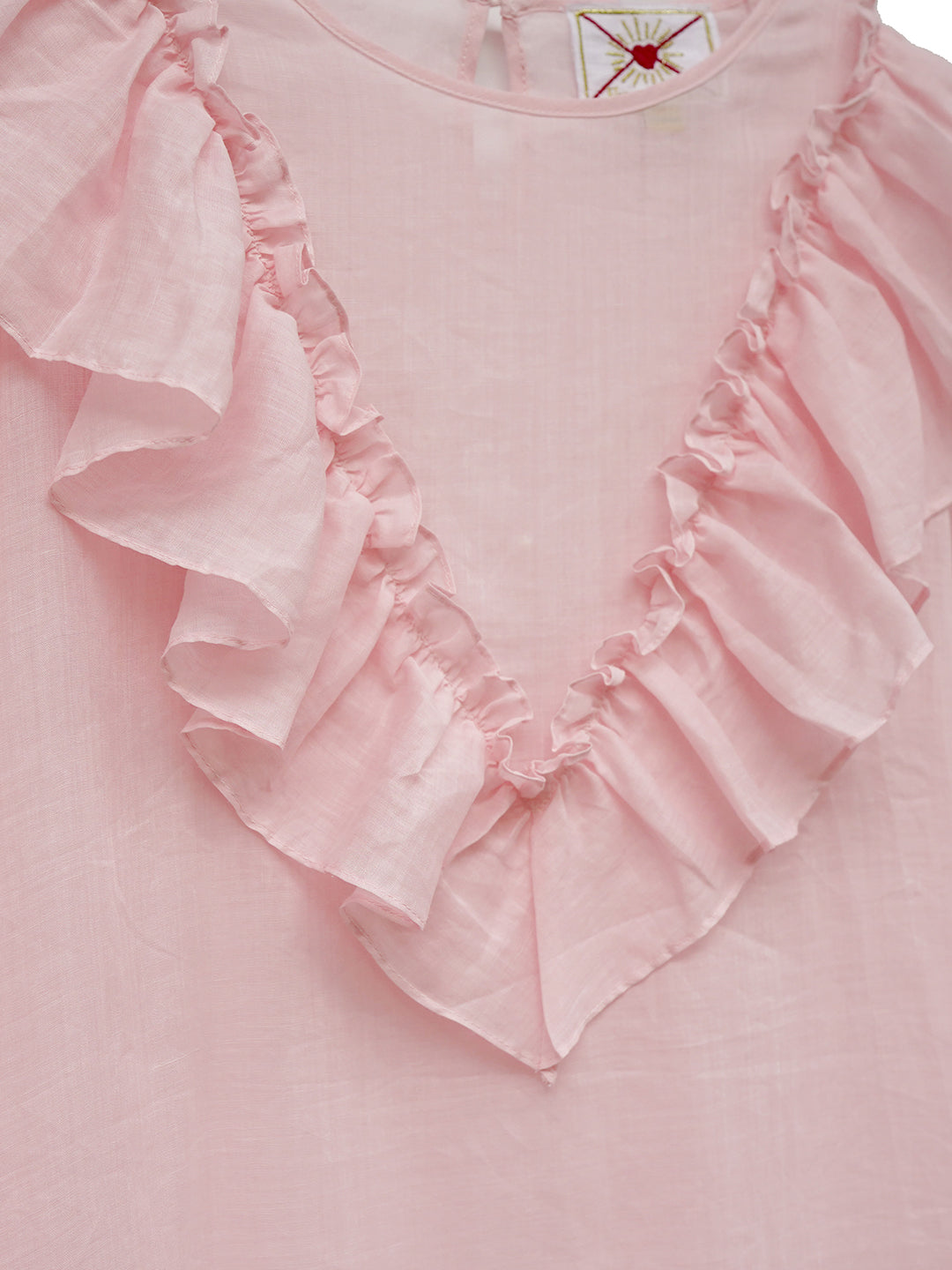 Unlogical Poem Retro Style Pink Ramie Dress