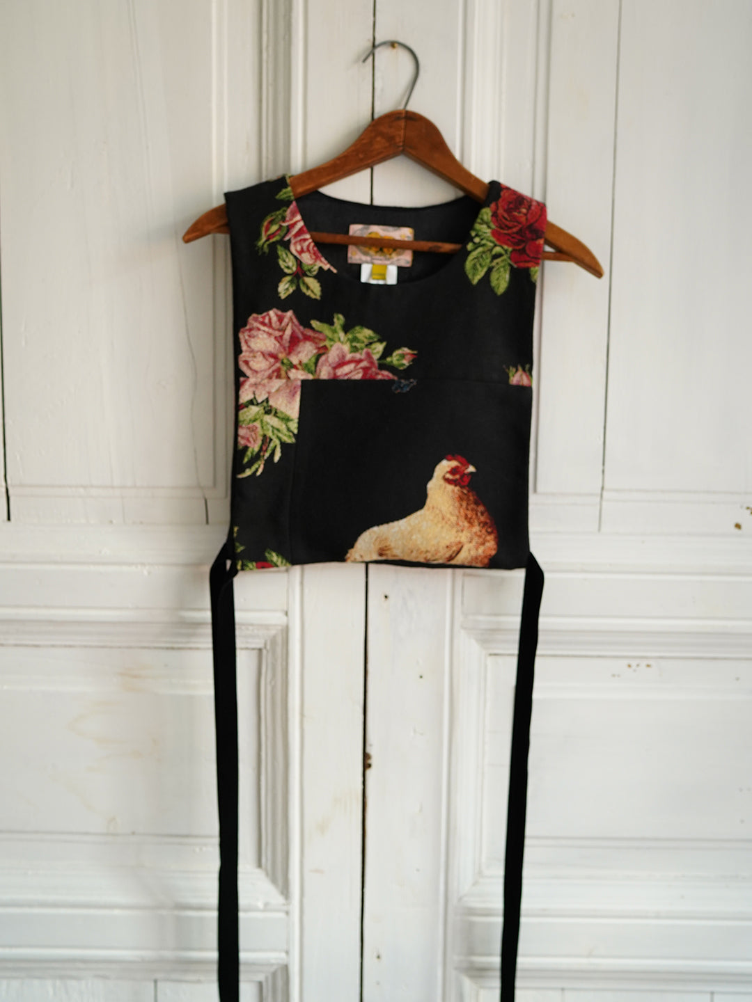 Unlogical Poem Cottage Style Rose and Hen Yarn-dyed Patchwork Smock
