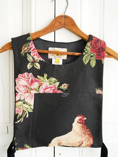 Unlogical Poem Cottage Style Rose and Hen Yarn-dyed Patchwork Smock