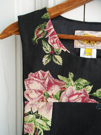 Unlogical Poem Cottage Style Rose and Hen Yarn-dyed Patchwork Smock