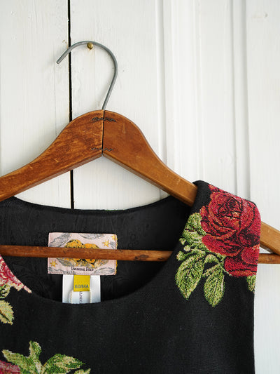 Unlogical Poem Cottage Style Rose and Hen Yarn-dyed Patchwork Smock