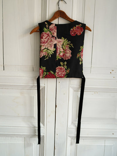 Unlogical Poem Cottage Style Rose and Hen Yarn-dyed Patchwork Smock