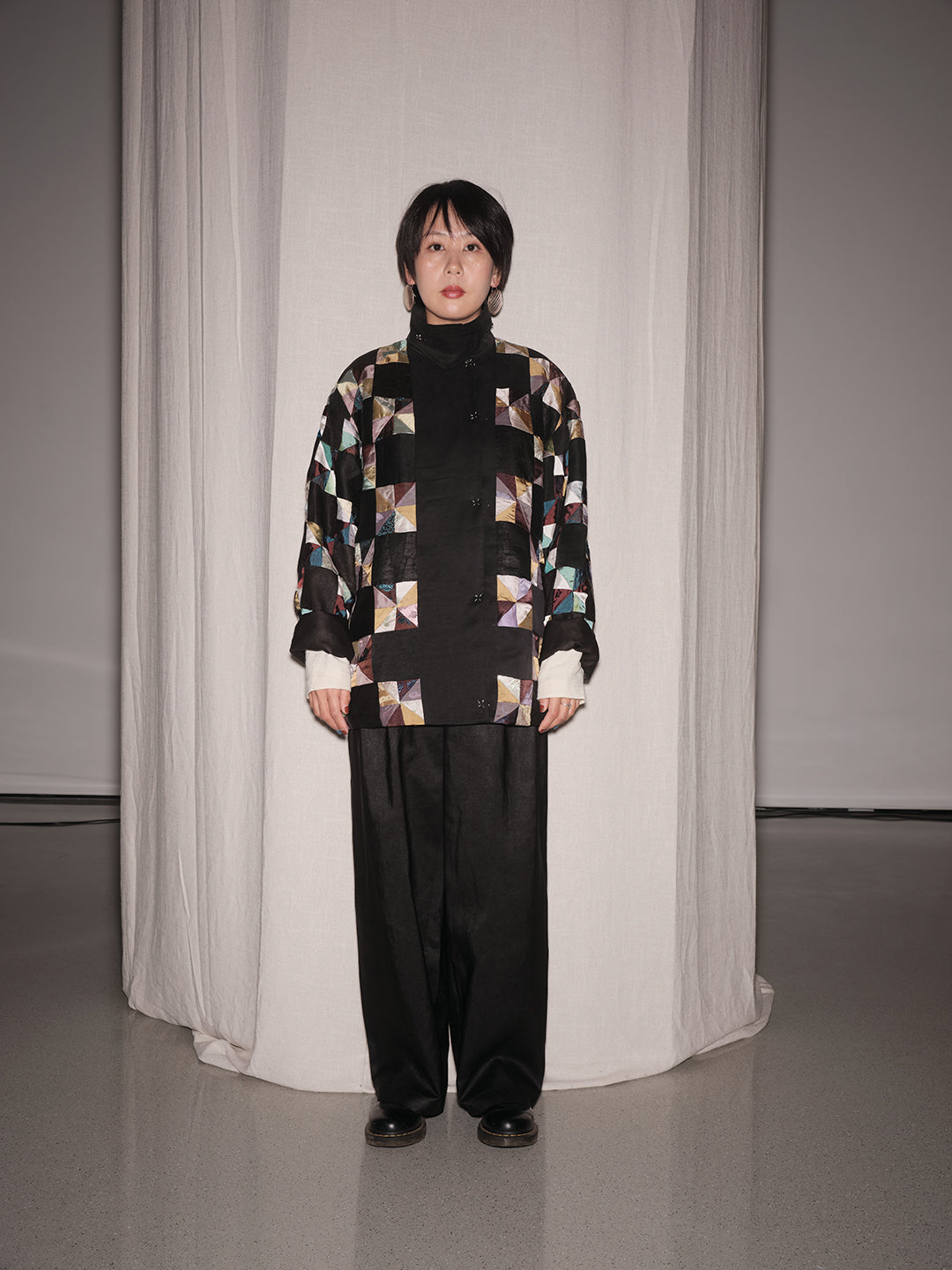 Katliax Miao ethnic group Patckwork Silk Blazer