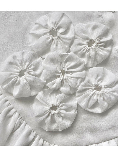 Unlogical Poem Handmade Yoyo Flower White/Black Falsecollar