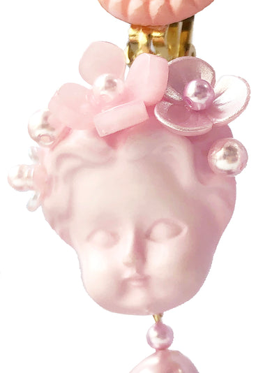 Unlogical Poem Corolla Doll Pearl Hand-made Ear Clips