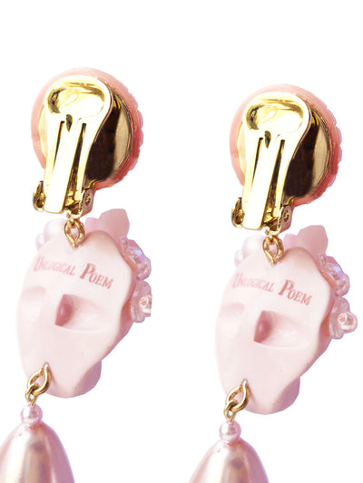 Unlogical Poem Corolla Doll Pearl Hand-made Ear Clips