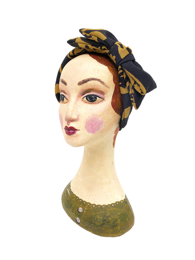 Unlogical Poem Cottage Style Yarn-dyed Fabric Bow Headband