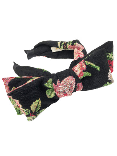 Unlogical Poem Cottage Style Yarn-dyed Fabric Bow Headband
