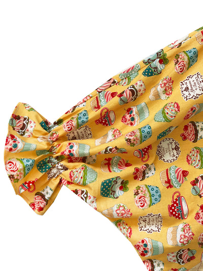 Unlogical Poem Cat Illustration Embroidered Patchwork Print Dress