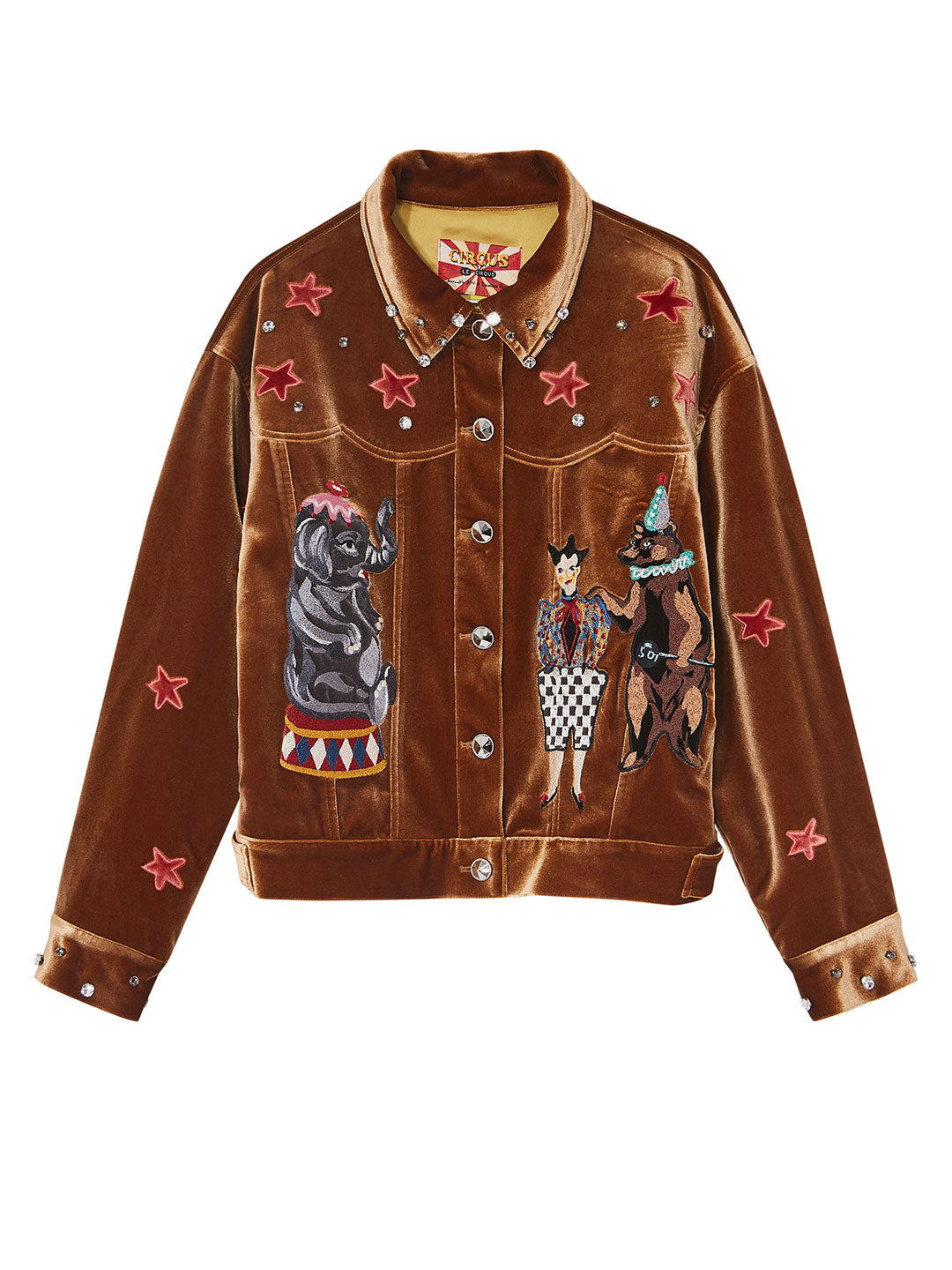 Unlogical Poem Circus Embroidered Brown Velvet Jacket