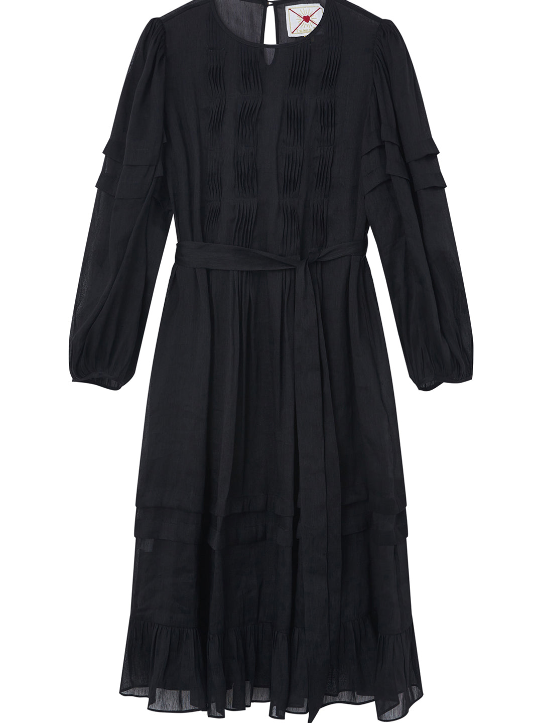 Unlogical Poem Victorian Black Silk Linen Dress