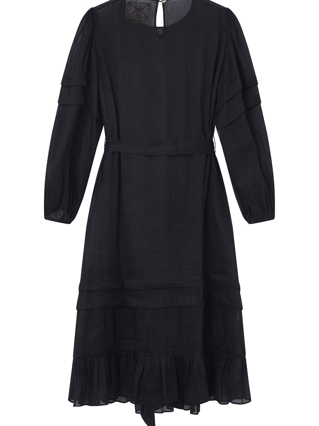 Unlogical Poem Victorian Black Silk Linen Dress