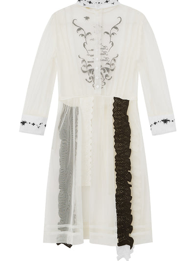 Unlogical Poem Embroidered Lace Patchwork Dress