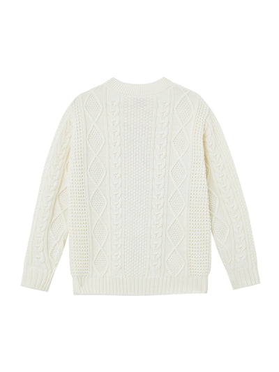 Unlogical Poem Patchwork Cable-Knitted Sweater