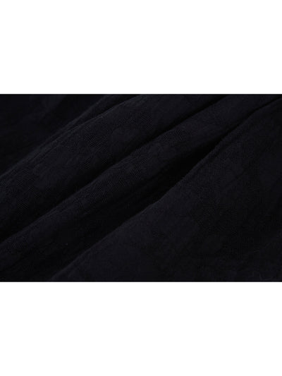 Unlogical Poem Patchwork Black Linen Dress