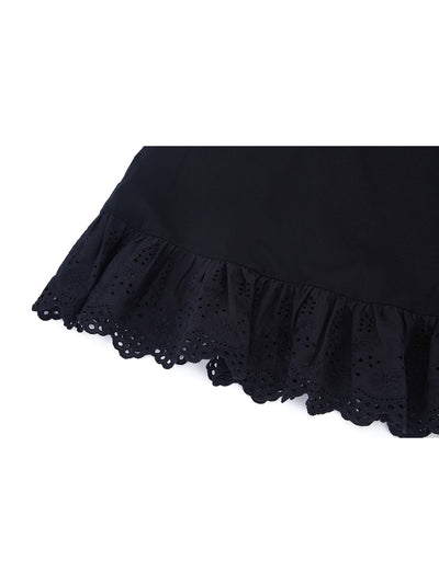 Unlogical Poem Black Cotton Basic Skirt