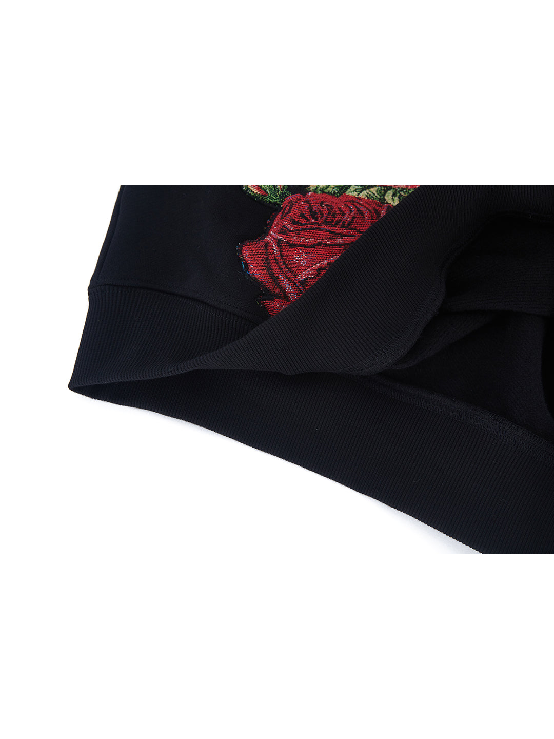 Unlogical Poem Rose Patchwork Black Sweater