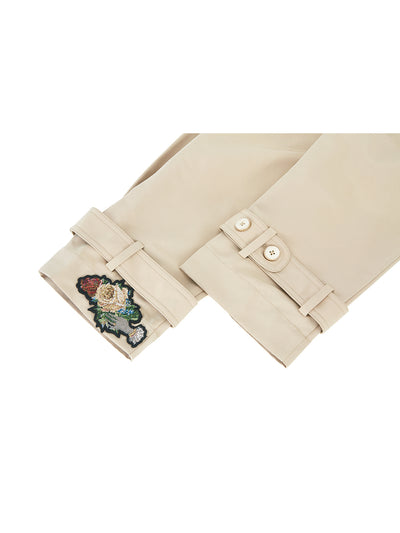 Unlogical Poem Retro Style Rose Collage Trench Coat