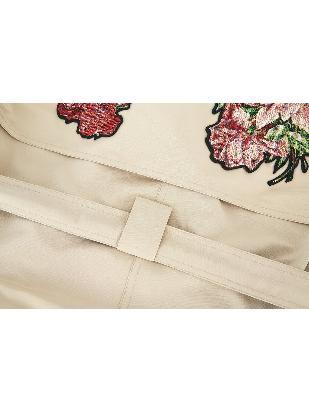 Unlogical Poem Retro Style Rose Collage Trench Coat