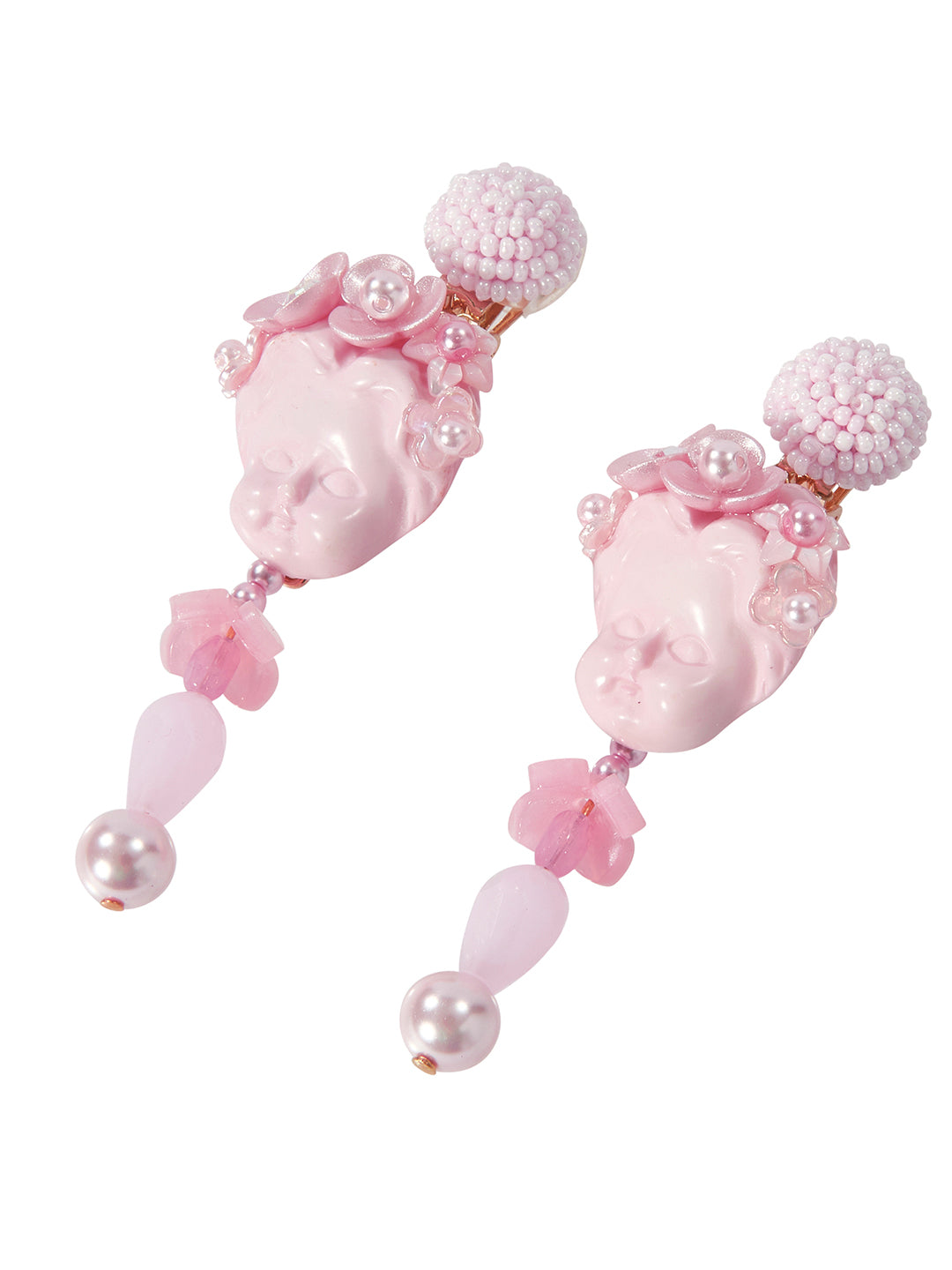 Unlogical Poem Corolla Doll Pearl Hand-made Ear Clips