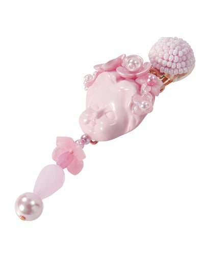 Unlogical Poem Corolla Doll Pearl Hand-made Ear Clips