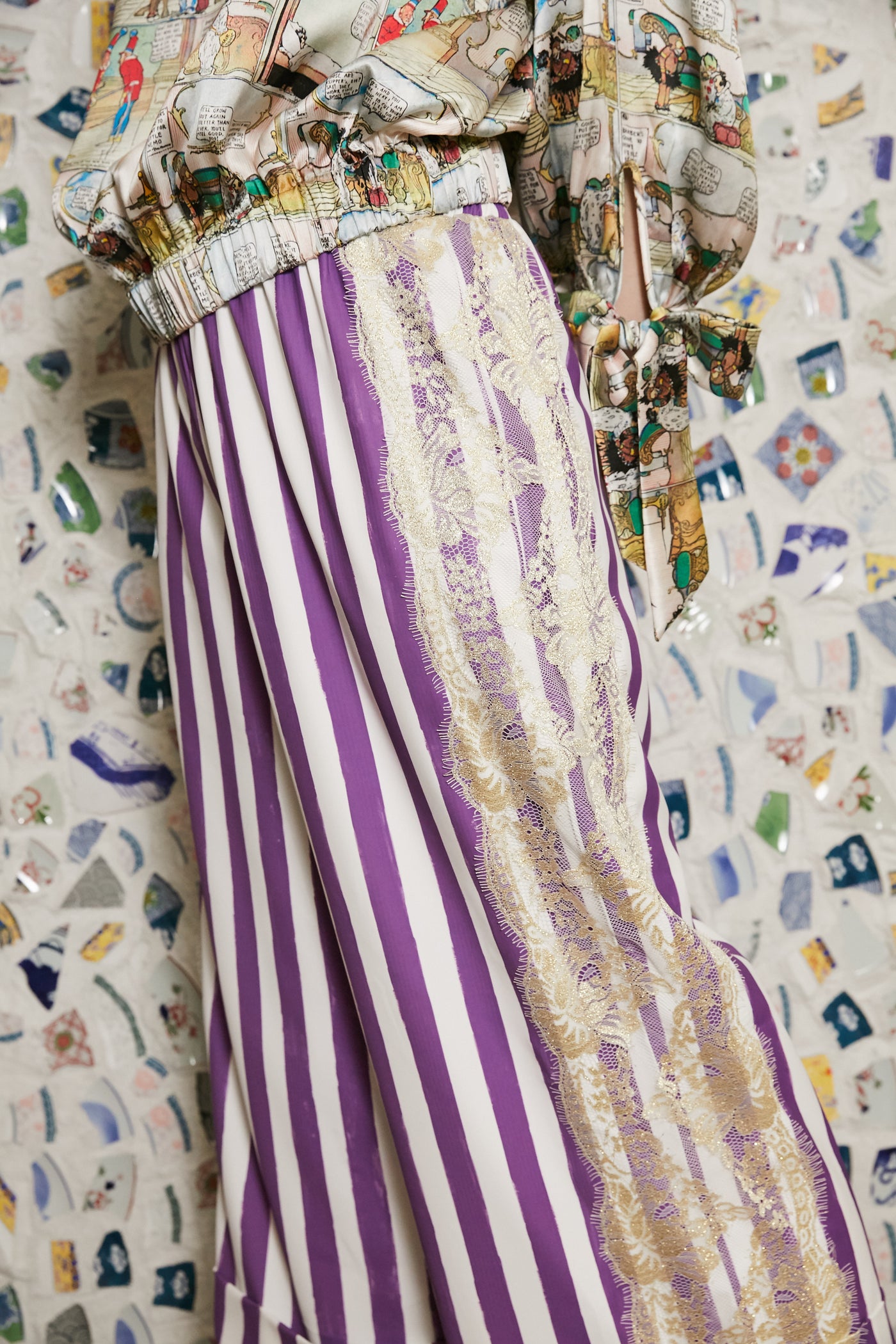 Unlogical Poem Striped Wide-Leg Pants